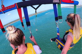 Tandem Parasailing above the Gold Coast