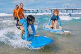 Kids Introduction to Surfing with a Friend