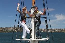 Tall Ship Laser Clay Shooting with Mast Climb