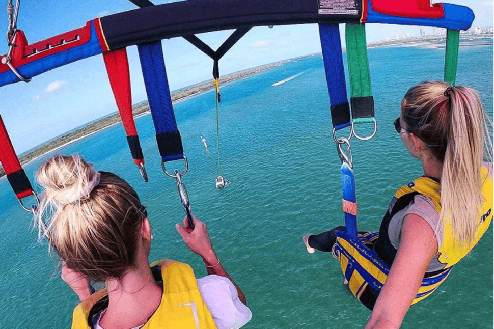 Tandem Parasailing above the Gold Coast