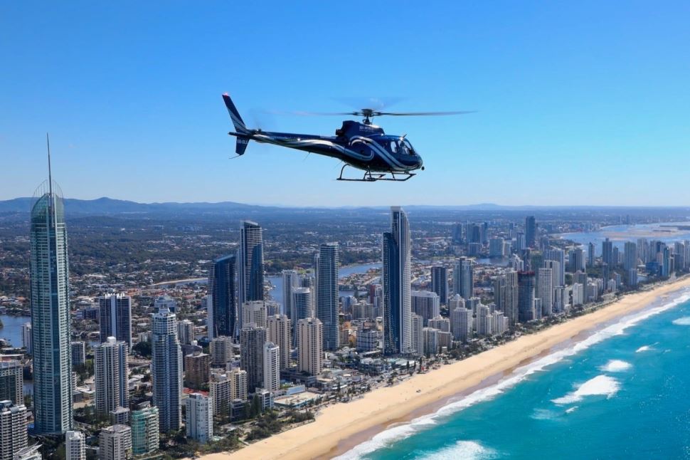 Heli Flight of the Gold Coast to Stradbroke Island
