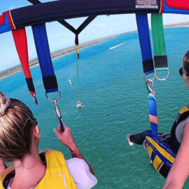 Tandem Parasailing above the Gold Coast