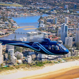 Family Coastal City Helicopter Flight