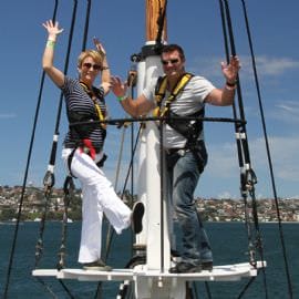 Tall Ship Laser Clay Shooting with Mast Climb